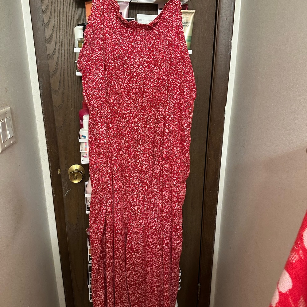 Elegant Red Floral Women's Romper